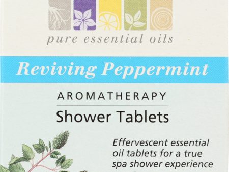 AURA CACIA: Aromatherapy Shower Tablets Reviving Peppermint 3 tablets (1 oz each), 3 oz Sale