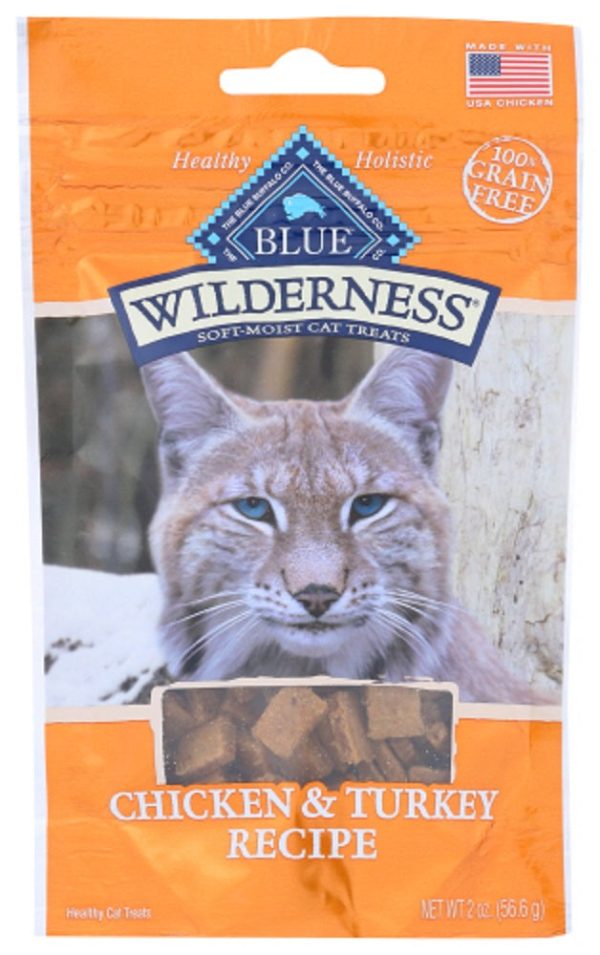 BLUE BUFFALO: Wilderness Chicken and Turkey Recipe Cat Treats, 2 oz For Discount