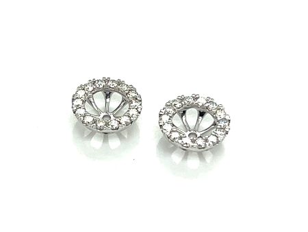 14Kt White Gold Diamond Earring Jackets Hot on Sale