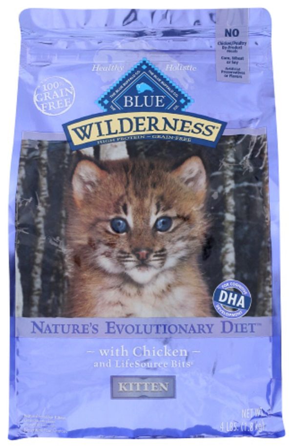 BLUE BUFFALO: Wilderness Kittens Chicken Recipe, 4 lb Online Hot Sale