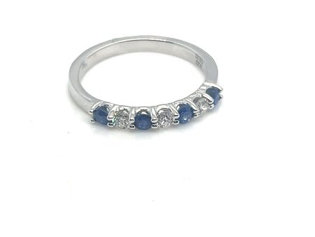 14Kt White Gold Sapphire and Diamond Band Sale