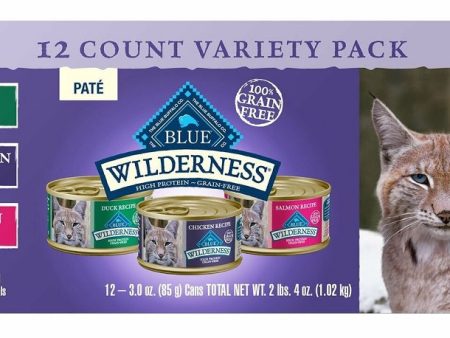 BLUE BUFFALO: Wilderness Variety Pack Cat Food, 12 ea For Sale