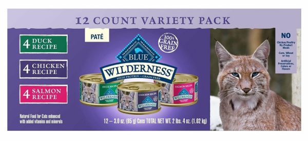 BLUE BUFFALO: Wilderness Variety Pack Cat Food, 12 ea For Sale