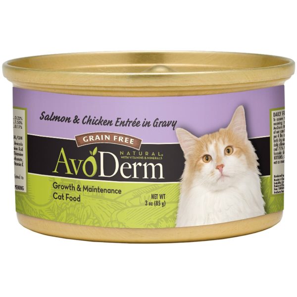 AVODERM: Salmon & Chicken Entree in Gravy Cat Food, 3 oz Fashion