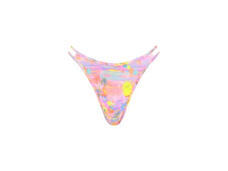 Twin Strap Cheeky Bikini Bottom - Sunset Universe For Discount