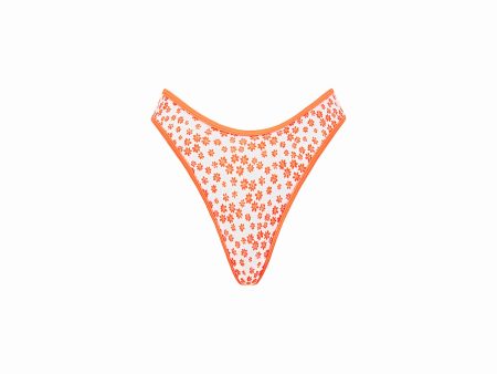 High Leg Thong Bikini Bottom - Orange Fantasy For Sale