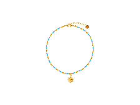 Beaded Charm Anklet - Rainbow Sun Online now