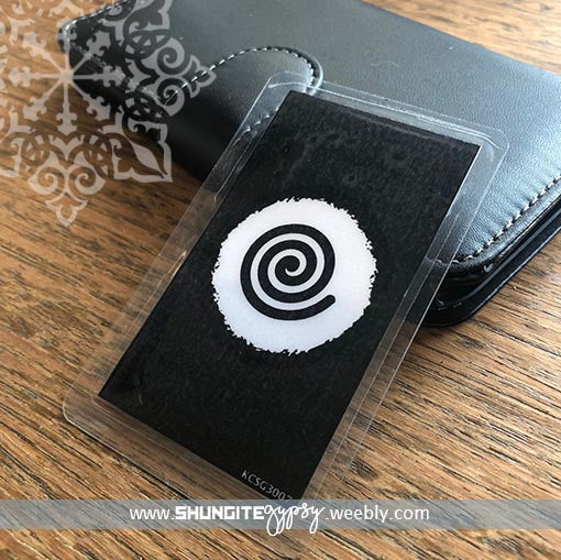 Shungite + CSilver Mobile Phone KiCard ~ EMF Protection ~ SPIRAL For Cheap