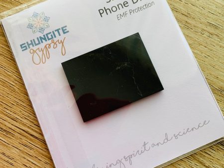 1x Solid SHUNGITE Mobile Phone Plate ~ 40mm x 30mm Discount