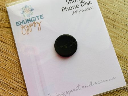 1x Solid SHUNGITE Mobile Phone Disc ~ 18mm Hot on Sale